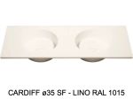 Plan vasque lavabo circulaire ⦰ 35 cm sur mesure Largeur 100 à 201 x P 40 à 51 cm Finition lisse 10 couleurs au choix, Anti bactérien Résine Akrytan® dans la masse Livraison Offerte.